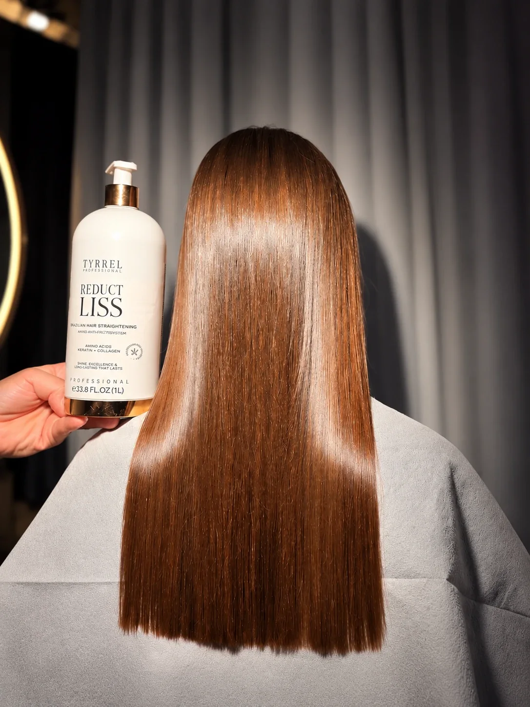 Păr neted și strălucitor după nanoplastie — clientă la Mya Hair Therapy Galați